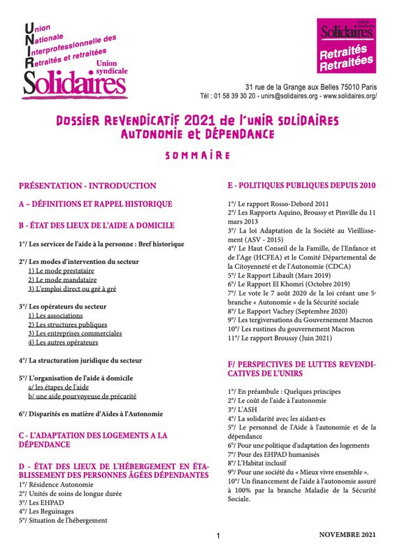 2021 11 Autonomie et dependance 28p