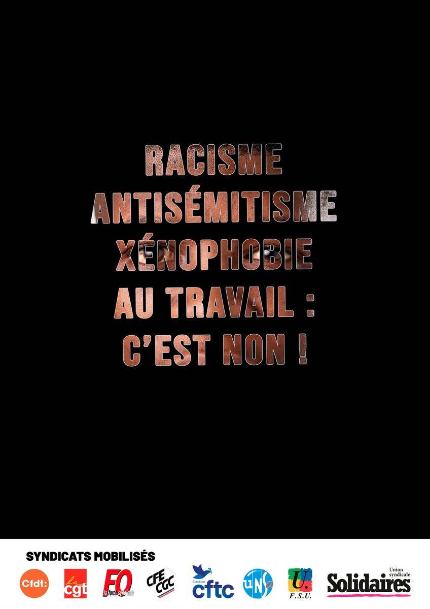 Affiche intersyndicale n°4 « RACISME, ANTISÉMITISME, XÉNOPHOBIE AU TRAVAIL _ C’EST NON ! » (1)